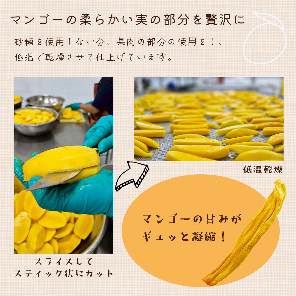 無添加 完熟ドライマンゴー 210g 砂糖不使用・添加物不使用 個包装 【送料無料】