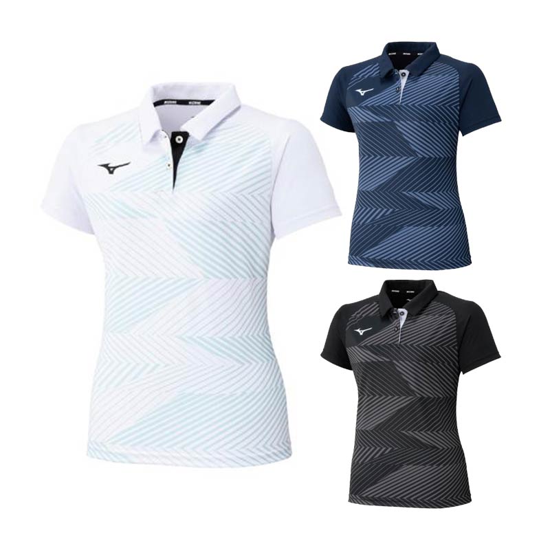 Mizuno バドミントン レディース シャツ ブラック　Lサイズ MIZUNO（ミズノ） 【メール便可】ミズノ ゲームシャツ レディース