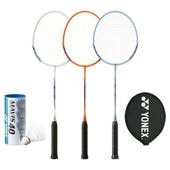 バドミントン ラケット ヨネックス 2本＋ナイロンシャトル付きセット B4000G M-40BP ヨネックス YONEX ガット張り上げ済 2本組 シャトル付き キャンプ セット badminton 