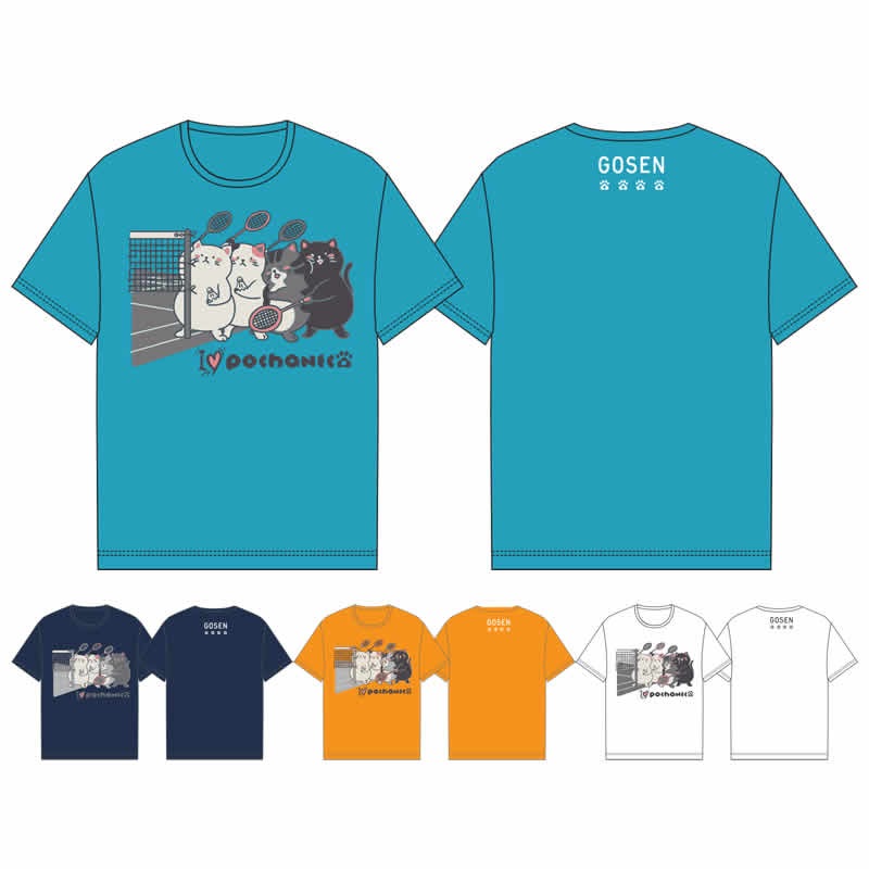 ソフトテニス ウェア ゴーセン GOSEN ポチャネコ バドミントンTシャツA