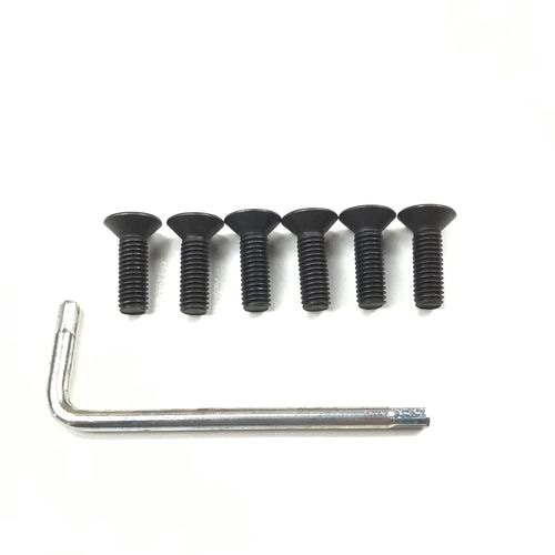 補修用 ステアリングスクリュー6本セット スチール製6角穴付き皿ネジ レンチ付き MOMO、SPARCO、OMPなど (M5×0.8)