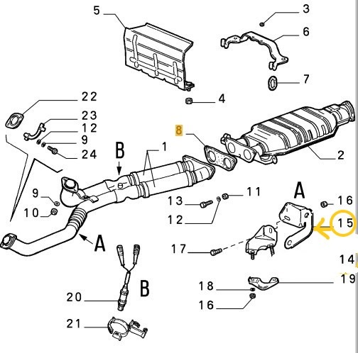 純正品　エキゾーストブラケット（車体側）　　ALFA155V6/gtv　V6前期　　60572288　