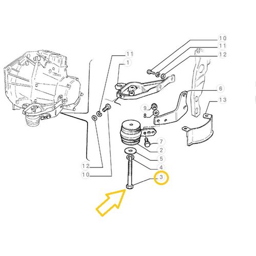 純正品 エンジンマウントボルト LANCIA DELTA（831） M12×P1.25/首下長