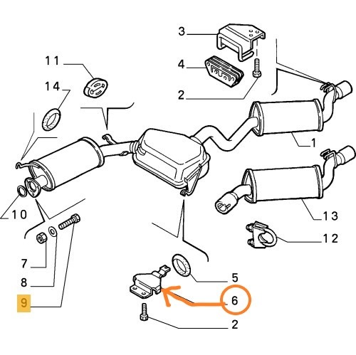 純正品　エキゾーストブラケット（センターパイプブラケット）　ALFA155V6/TS8V　　60809697　　7754165