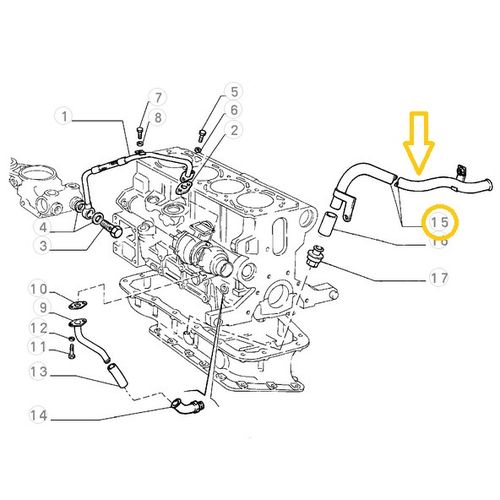 純正品 オイルリターンパイプ LANCIA DELTA 16V/Evo1、ALFA155Q4 など 7671104