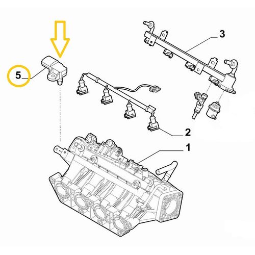 純正品　M.A.Pセンサー　　ALFA　Mito/ジュリエッタ1.4TB、ABARTH500　＊適合は車体番号で確認が必要　　　77366837
