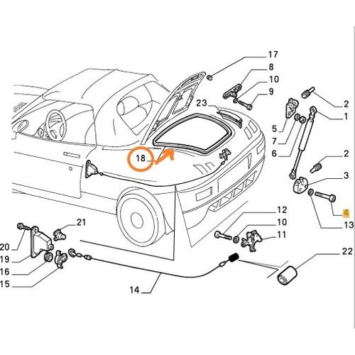 純正品　トランクウェザーストリップ　　FIAT　バルケッタ　　46449539