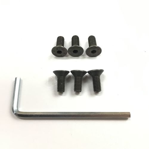 補修用　ステアリングスクリュー6本セット　スチール製6角穴付き皿ネジ　レンチ付き　　MOMO、SPARCO、OMPなど　（M5×0.8）　