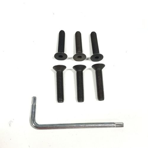 補修用　ステアリングスクリュー6本セット　スチール製6角穴付き皿ネジ　レンチ付き　　MOMO、SPARCO、OMPなど　（M5×0.8）　