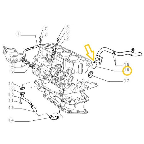 純正品　オイルリターンホース（オイルパン）　ストレート　　LANCIA　DELTA　16V/Evo1　7683763
