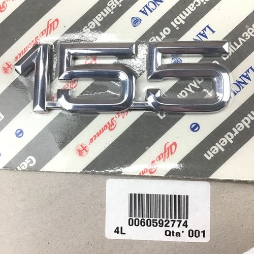 純正品　リアバッジ　155　（110ｍｍ×35mm)　　ALFA155　　60592774