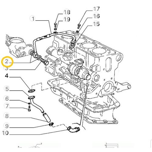 純正品　ガスケットワッシャ　バンジョーボルト用　オイルライン　ブロック～タービン（ブロック側）　LANCIA　DELTA　16V/Evo、ALFA155Q4　　10282460