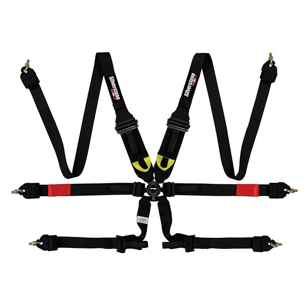 SilverstoneRACING/ ハーネス 6点式 Hans専用 腰ベルト調整式 2025年