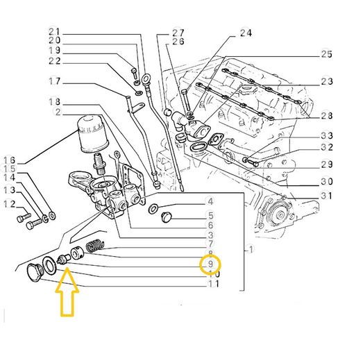 純正品　オイルサーモスタットバルブ　ALFA155Q4、COUPE　FIAT　16VTB、LANCIA　DELTA（831）　7547340