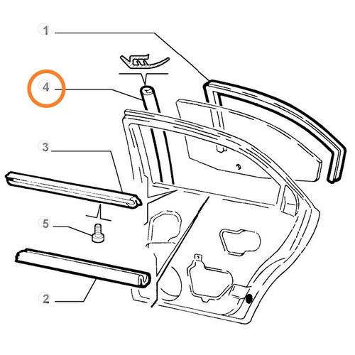 純正品　リアドア　ピラーガスケット　左ドア用　　ALFA156　　60674458　　60661389