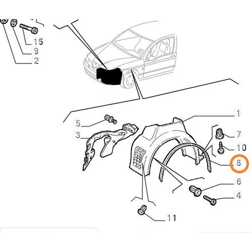 純正品　フロントフェンダーアーチモール　＊左右共通　ALFA145/146　　60595031