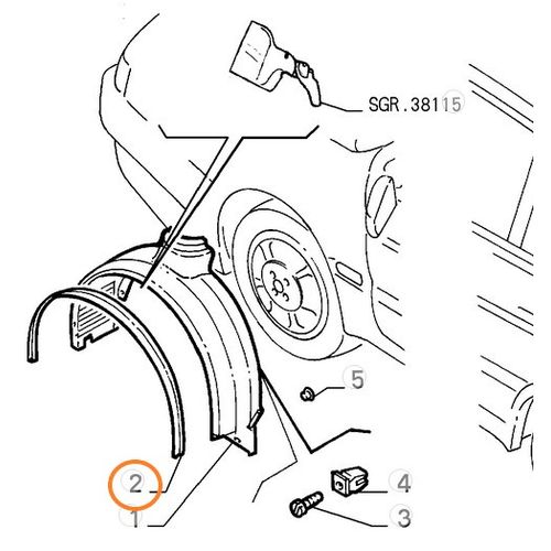 純正品 フロントフェンダーアーチモール *左右共通 ALFA155 60589580