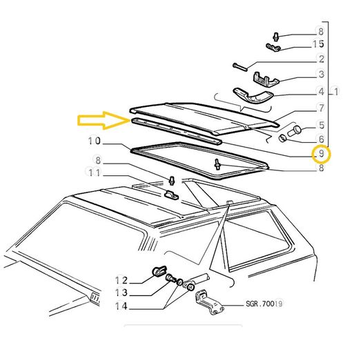 純正品 サンルーフプレート 前後共通 FIAT PANDA(141) 全モデル 4483753
