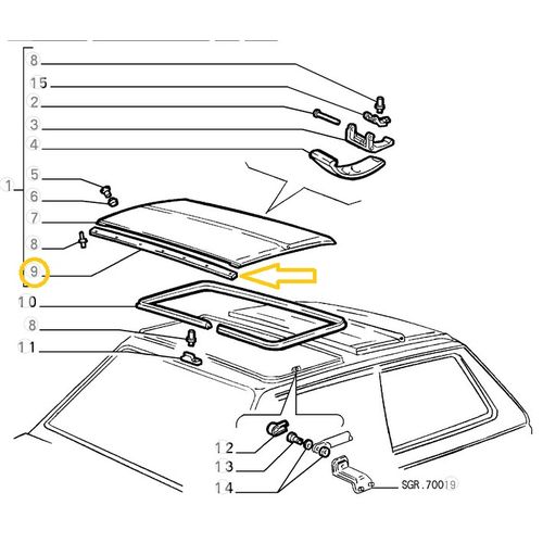 純正品 サンルーフプレート 前後共通 FIAT PANDA(141) 全モデル 4483753