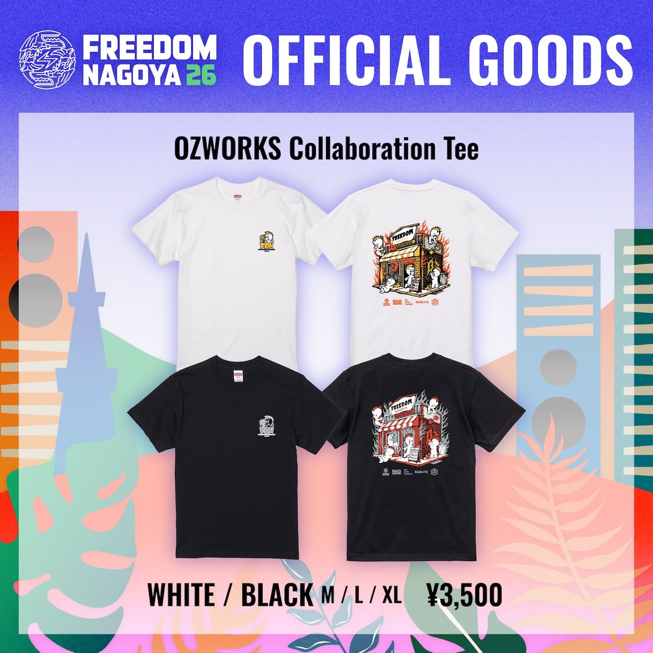 FREEDOM NAGOYA 2026 OZWORKS Collaboration Tee