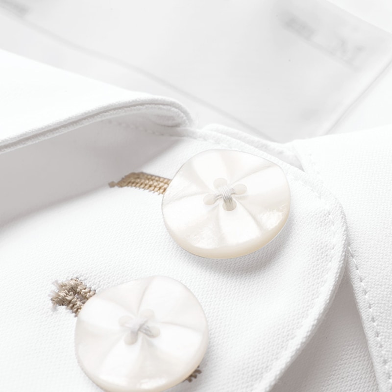 レディスジャケット[ホワイト×ベージュパイピング]