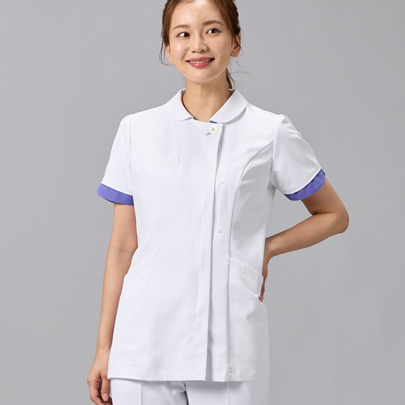 Botanical Garden レディスジャケット[ホワイト×アネモネブルー]