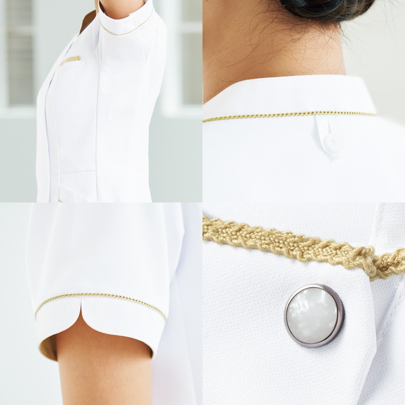 レディスジャケット[ホワイト×シャンパンゴールド]