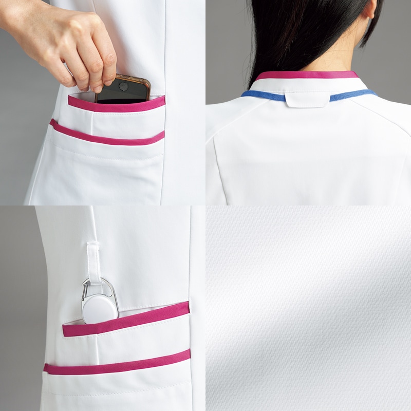 レディスファスナースクラブ[ホワイト×ローズ]