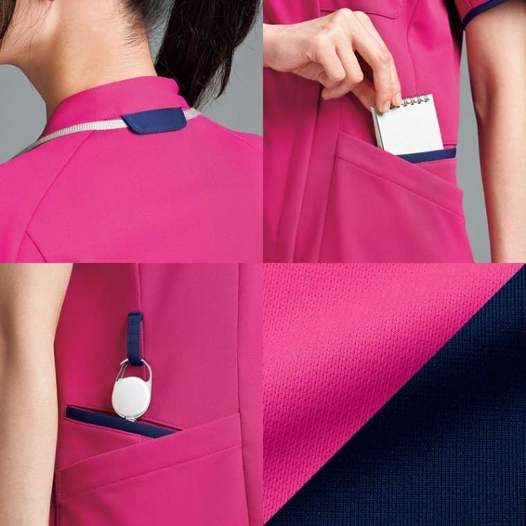 レディスファスナースクラブ[ネイビー×ローズ]