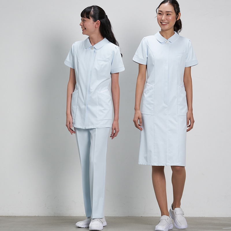 レディスストレートパンツ[サックスブルー]