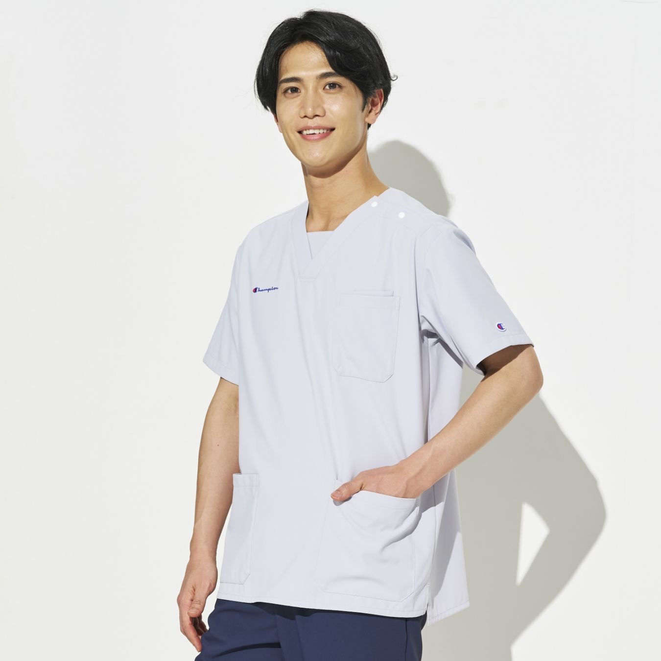 Champion 男女兼用プルオーバースクラブ[グレー]