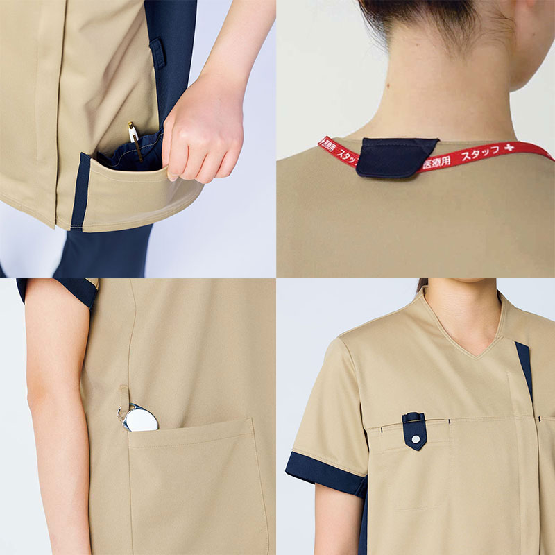 Colorfast 男女兼用ファスナースクラブ[ホワイト×ダークネイビー]