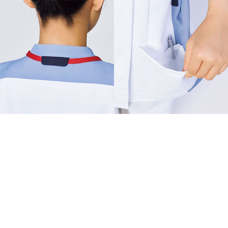 ウェルビースクラブ 男女兼用ファスナースクラブ[ホワイト×クリアスカイブルー]