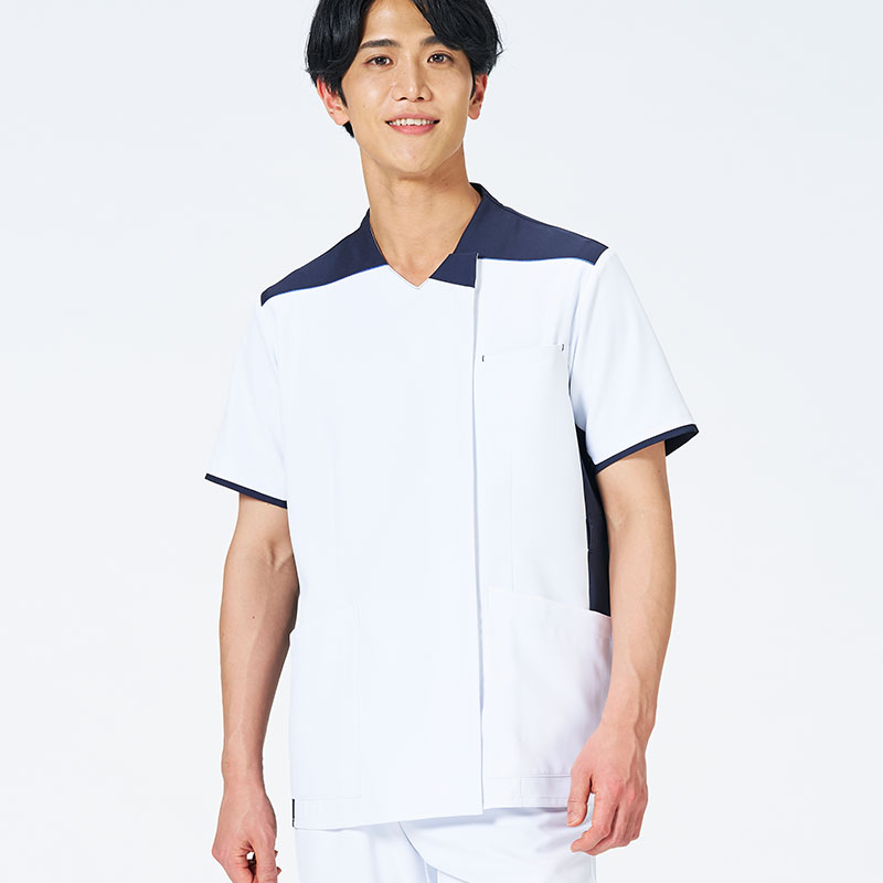 ウェルビースクラブ 男女兼用ファスナースクラブ[ホワイト×ダークネイビー]