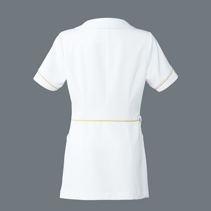 レディスジャケット[ホワイト×ベージュパイピング]