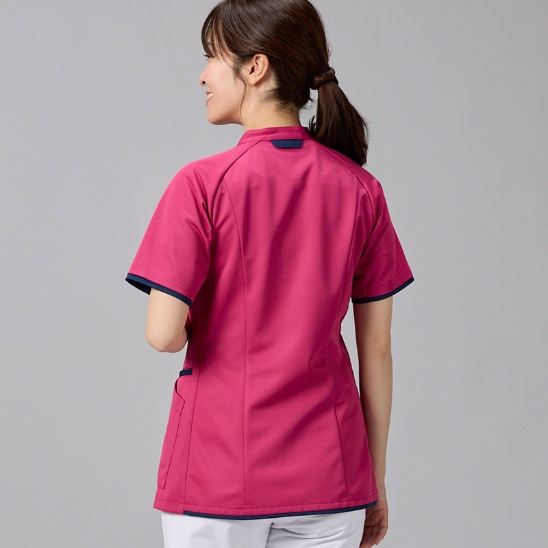 Ath-Medical レディスファスナースクラブ[ローズ×ネイビー]