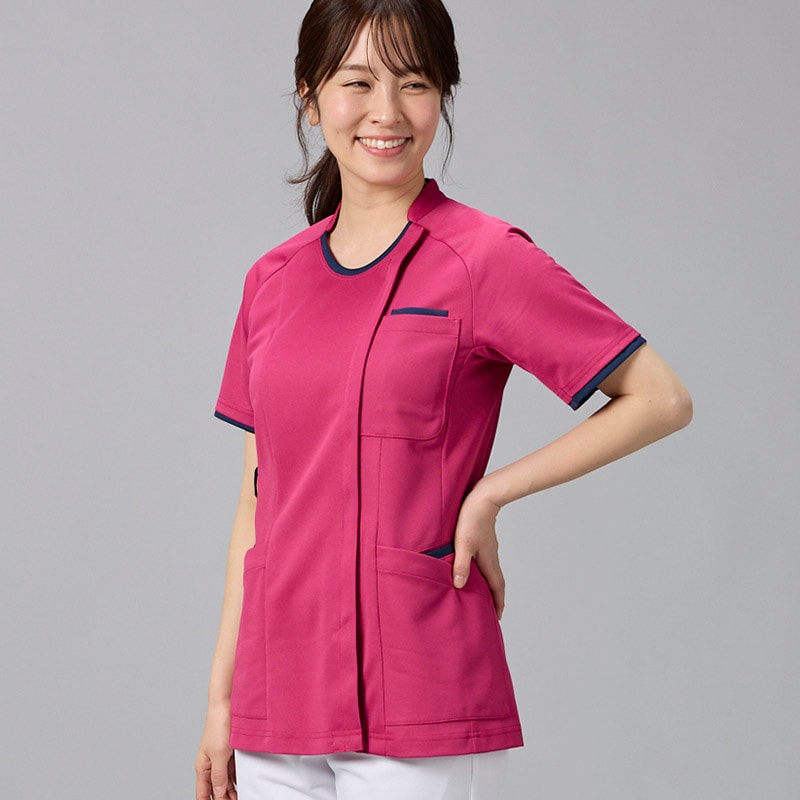 Ath-Medical レディスファスナースクラブ[ローズ×ネイビー]