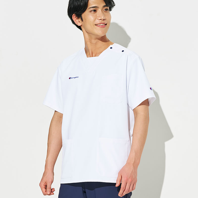 Champion 男女兼用プルオーバースクラブ[ホワイト]