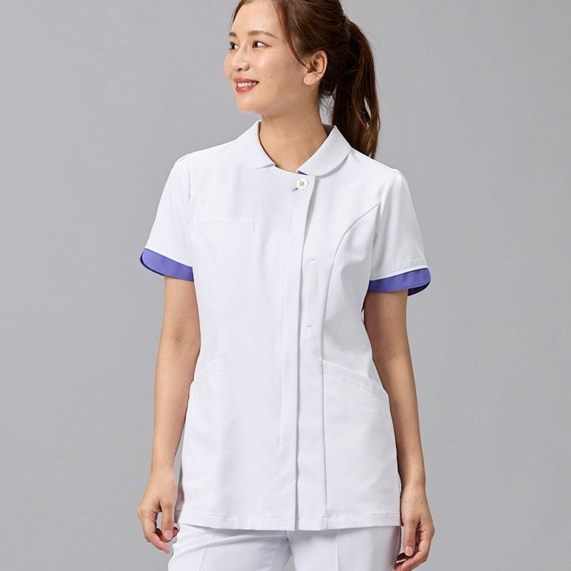 Botanical Garden レディスジャケット[ホワイト×アネモネブルー]