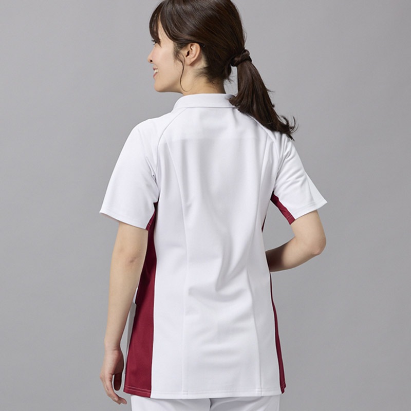 &Color レディスジャケット[ホワイト×ディープレッド]