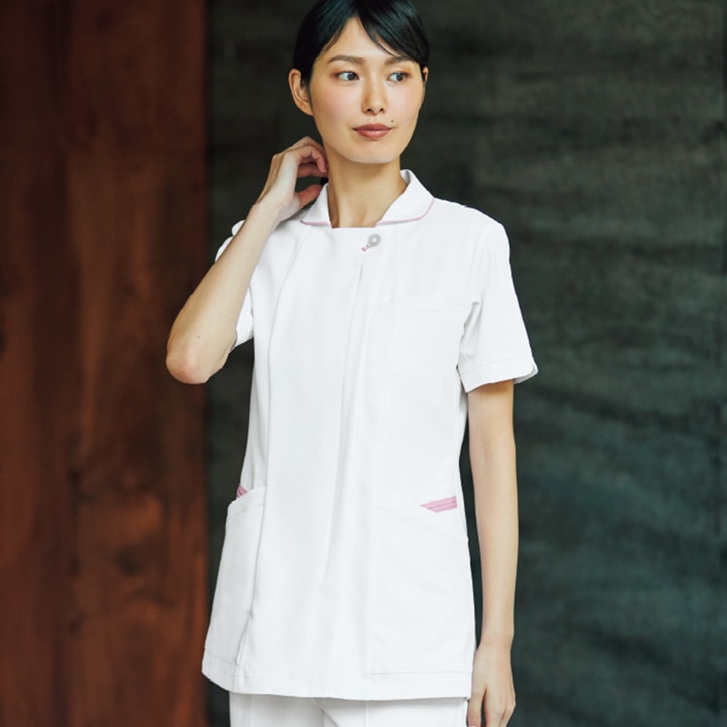 レディスジャケット[ホワイト×センシティブローズ]