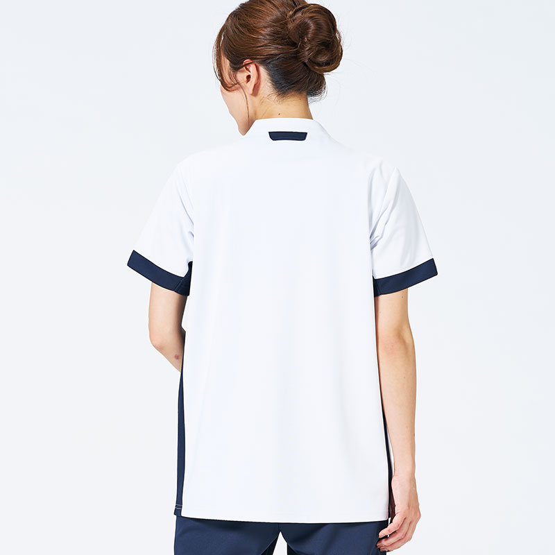 Colorfast 男女兼用ファスナースクラブ[ホワイト×ダークネイビー]