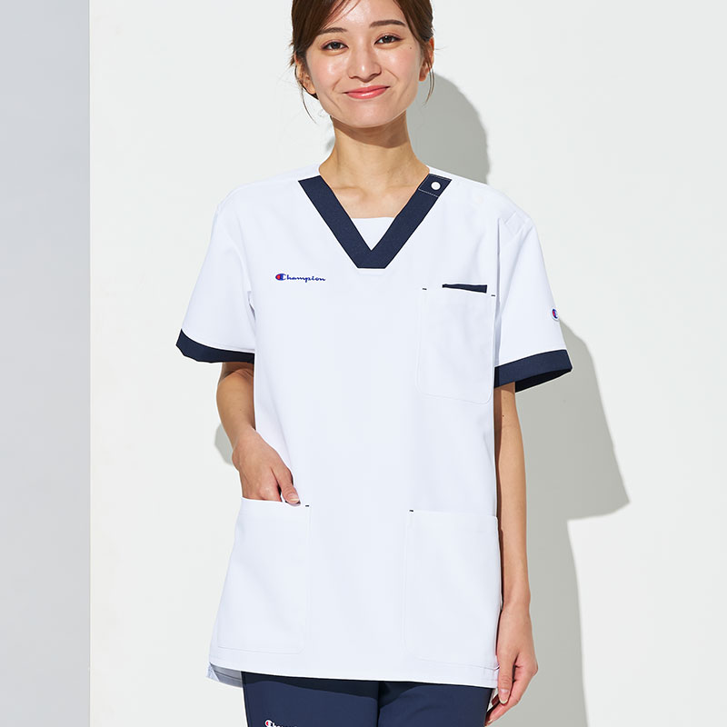 Champion 男女兼用プルオーバースクラブ[ホワイト]