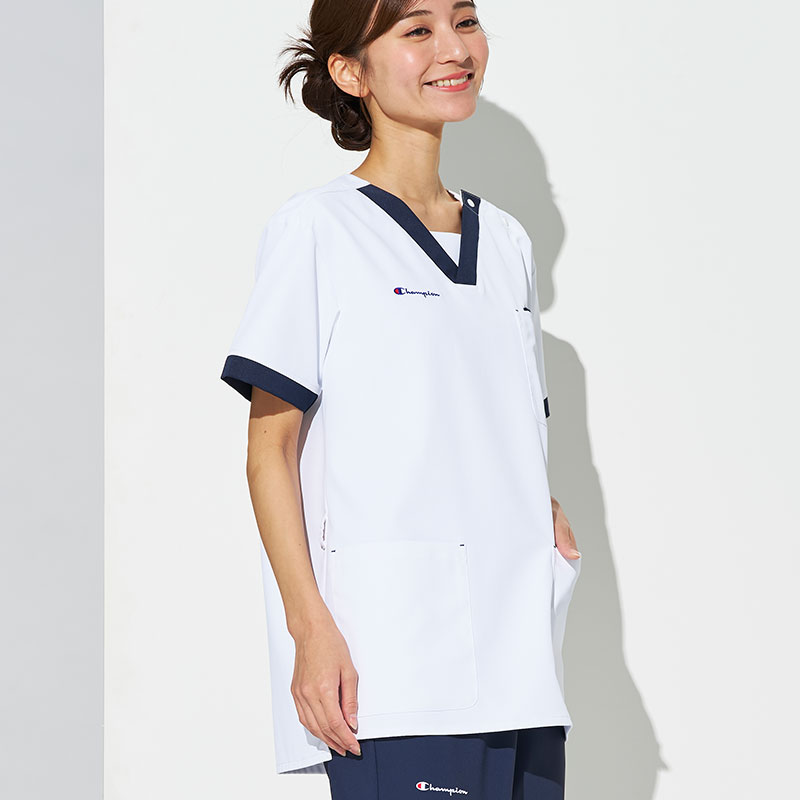 Champion 男女兼用プルオーバースクラブ[ホワイト]