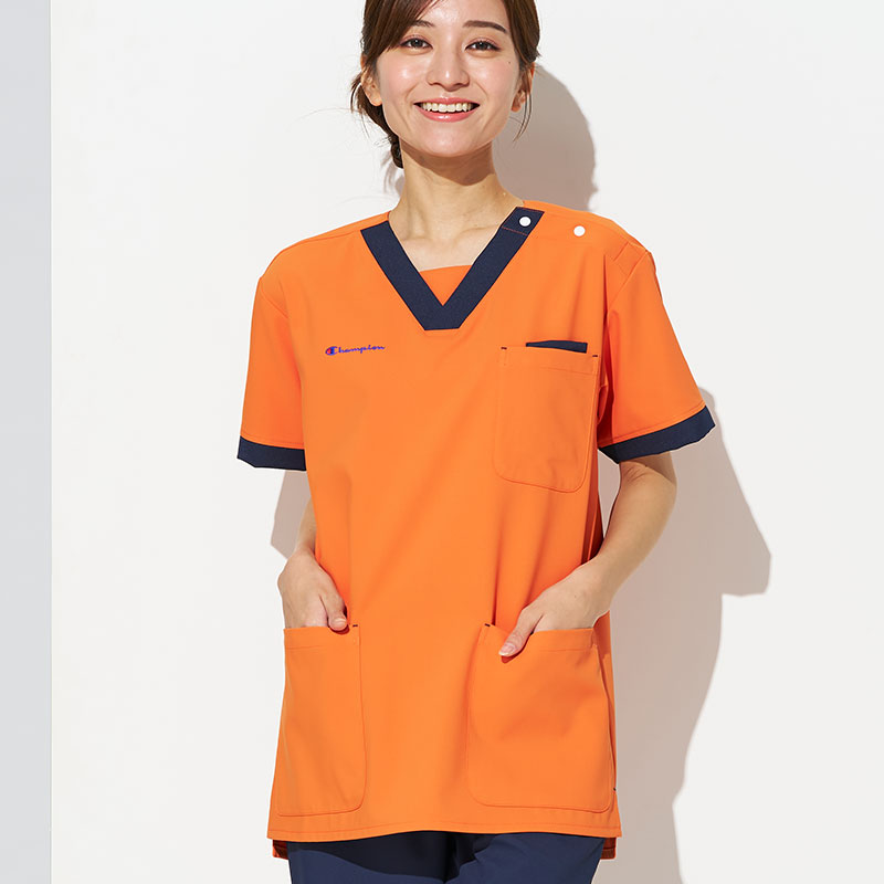 Champion 男女兼用プルオーバースクラブ[オレンジ]