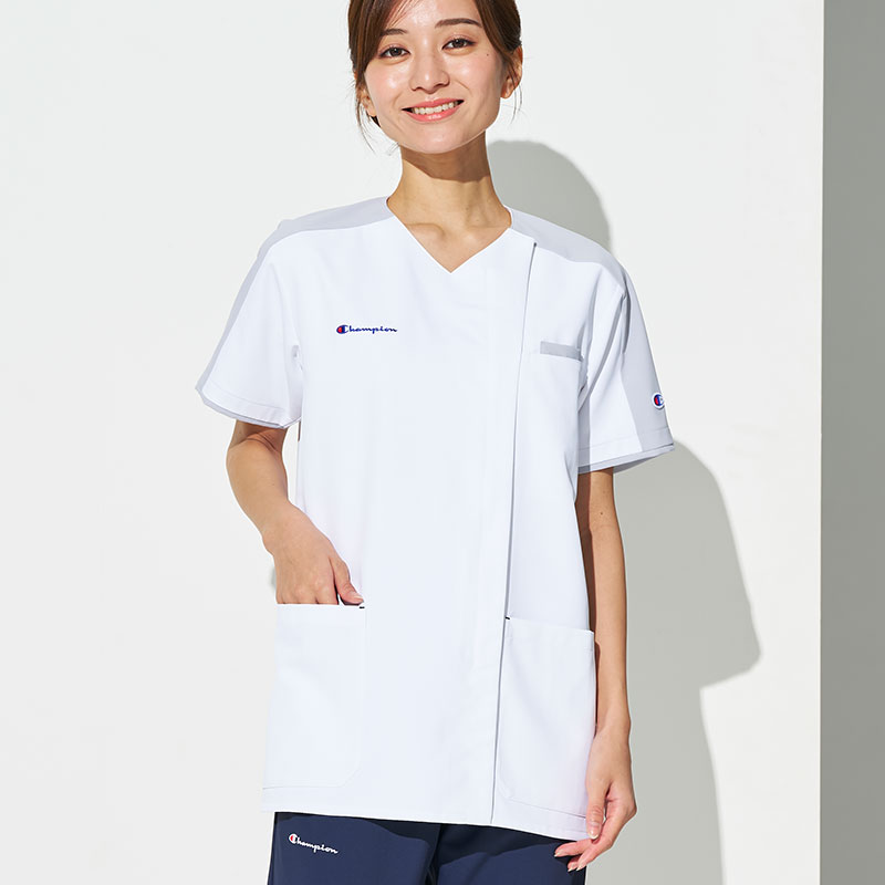 Champion 男女兼用ファスナースクラブ[ホワイト×グレー]