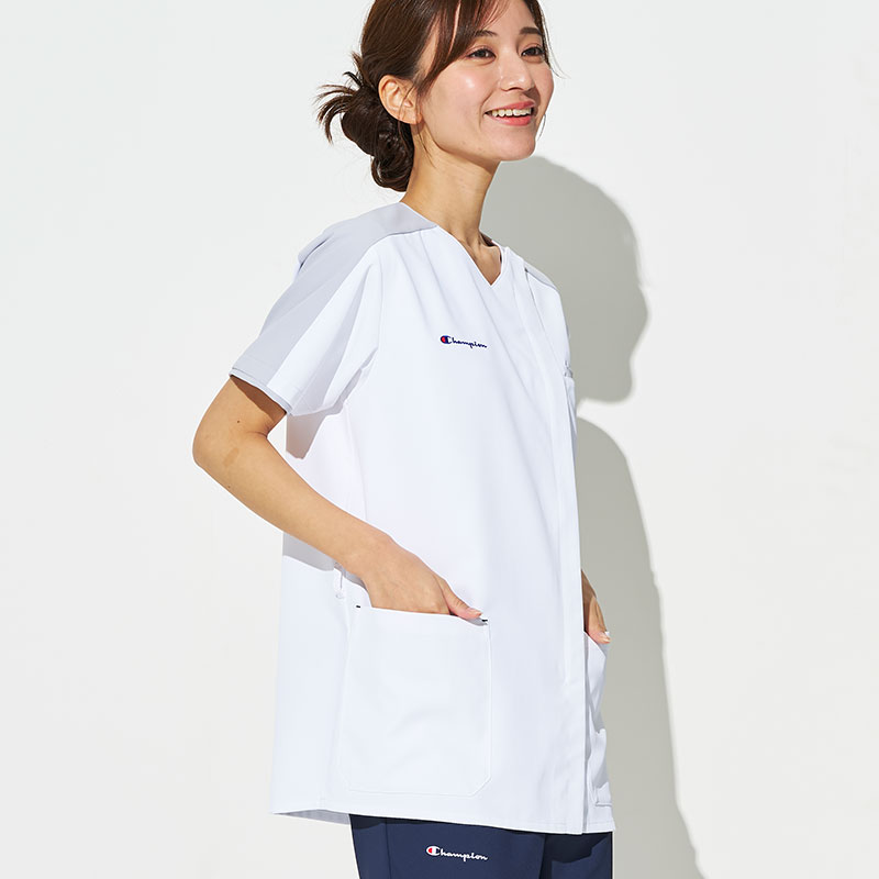 Champion 男女兼用ファスナースクラブ[ホワイト×グレー]