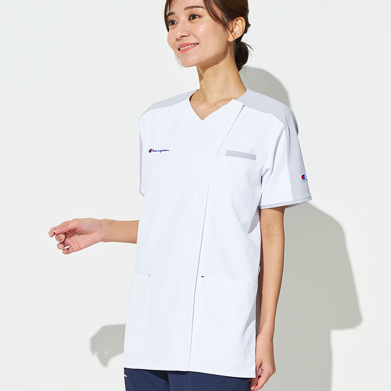 Champion 男女兼用ファスナースクラブ[ホワイト×グレー]