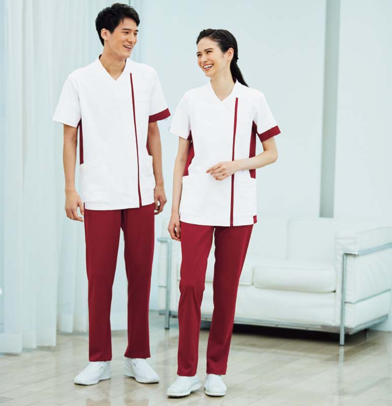 男女兼用テーパードパンツ[ディープレッド]