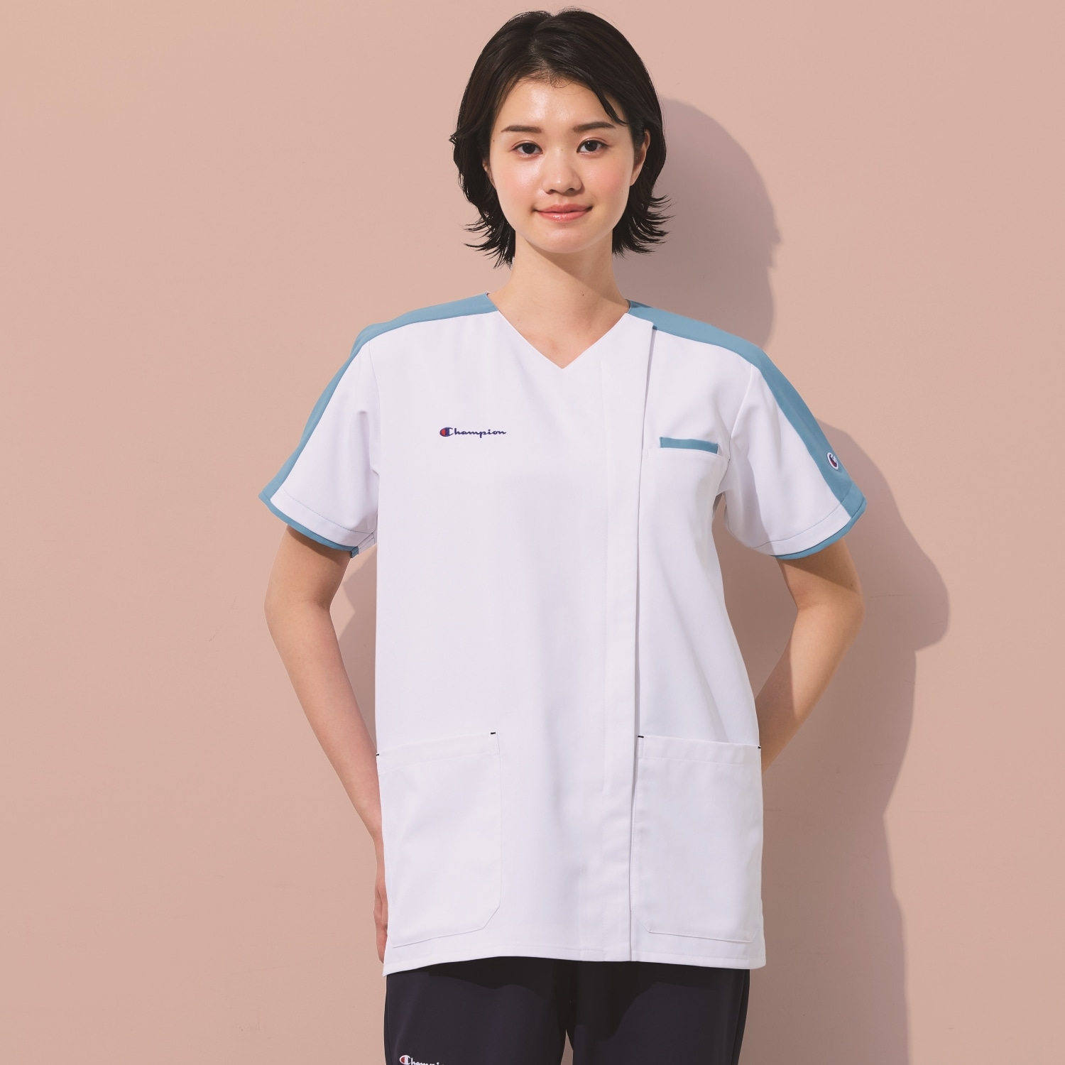 カロラナ様 專用 Champion 男女兼用ファスナースクラブ[ホワイト×カロライナブルー]